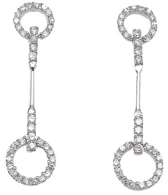925 sterling silver tiffany style pave earrings 1 2 ct