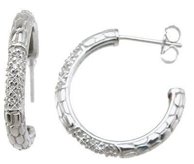 925 sterling silver hoop earrings 1 4 ct