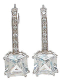 925 sterling silver rhodium finish princess fashion earrings