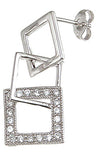 925 sterling silver rhodium finish fashion earrings 0 4 ct