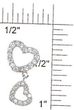 925 sterling silver rhodium finish heart earrings