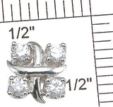 925 sterling silver rhodium finish cz tiffany style earrings