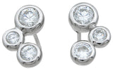 925 sterling silver three stone earrings 4 ct