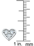925 sterling silver heart stud earrings 0 75 ct