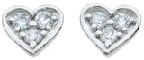 925 sterling silver heart stud earrings 0 75 ct