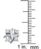 925 sterling silver stud xo earrings 0 75 ct