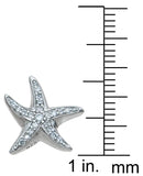 925 sterling silver star fish earrings 0 6 ct
