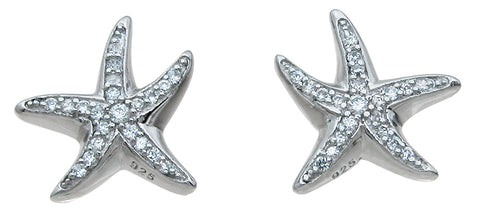 925 sterling silver star fish earrings 0 6 ct