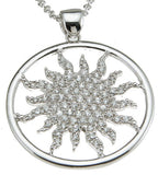 925 sterling silver rhodium finish cz sun fashion necklace 1 ct