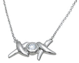 925 sterling silver xo hugs and kisses necklace 0 15 ct