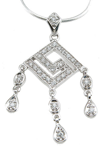 925 sterling silver rhodium finish chandelier antique style pave pendant