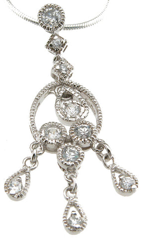 925 sterling silver rhodium finish chandelier antique style bezel pendant