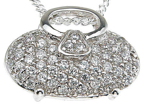 925 sterling silver rhodium finish pave pendant