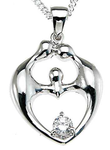 925 sterling silver rhodium finish fashion prong pendant