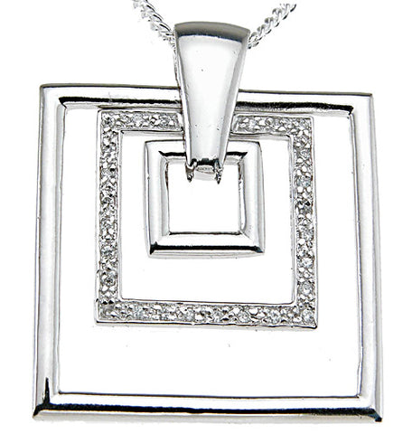 925 sterling silver rhodium finish cz sparkle pave pendant