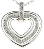 925 sterling silver rhodium finish cz brilliant heart pendant 1 4 ct