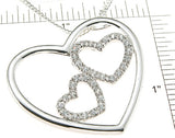 925 sterling silver rhodium finish cz brilliant heart pendant 1 2 ct