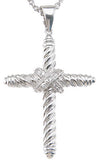 925 sterling silver rhodium finish brilliant cross fashion pave pendant