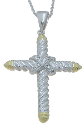 925 sterling silver rhodium finish cross pendant