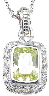 925 sterling silver rhodium finish emerald cut antique style pave pendant 5 ct