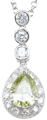 925 sterling silver rhodium finish pear shape antique style pave pendant