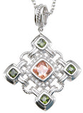 925 sterling silver rhodium finish princess antique style bezel pendant