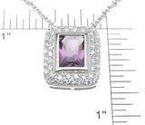 925 sterling silver rhodium finish emerald cut antique style pave pendant 3 ct