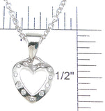 925 sterling silver rhodium finish cz heart pendant 0 12 ct
