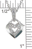 925 sterling silver rhodium finish cz heart pendant 0 2 ct