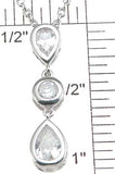 925 sterling silver rhodium finish cz three stone pendant