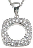 925 sterling silver rhodium finish cz fashion pendant 5 ct