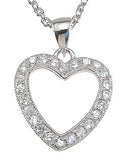 925 sterling silver rhodium finish cz heart pave pendant
