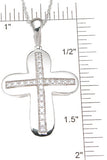 925 sterling silver rhodium finish cz brilliant cross pave pendant