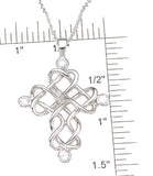 925 sterling silver rhodium finish cz brilliant cross bezel pendant