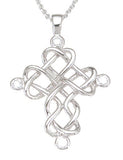925 sterling silver rhodium finish cz brilliant cross bezel pendant