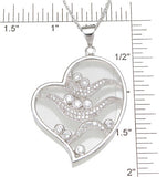925 sterling silver rhodium finish cz brilliant heart bezel pendant