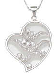 925 sterling silver rhodium finish cz brilliant heart bezel pendant