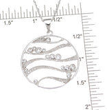925 sterling silver rhodium finish cz brilliant bezel pendant
