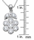 925 sterling silver fashion flower pendant 2 5 ct