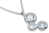 925 sterling silver fashion three stone pendant 2 ct