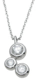 925 sterling silver fashion three stone pendant 2 ct