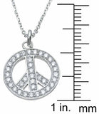 925 sterling silver fashion peace sign pendant 1 ct