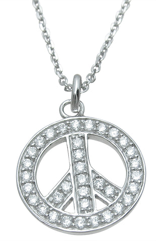 925 sterling silver fashion peace sign pendant 1 ct