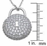 925 sterling silver fashion lock pendant 2 ct
