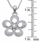 925 sterling silver fashion flower pendant 1 25 ct