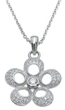 925 sterling silver fashion flower pendant 1 25 ct