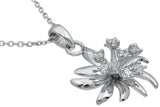 925 sterling silver fashion flower pendant 0 25 ct