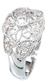 925 sterling silver platinum finish antique style ring