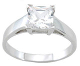 925 sterling silver platinum finish princess solitaire engagement ring