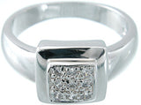 925 sterling silver platinum finish fashion pave ring